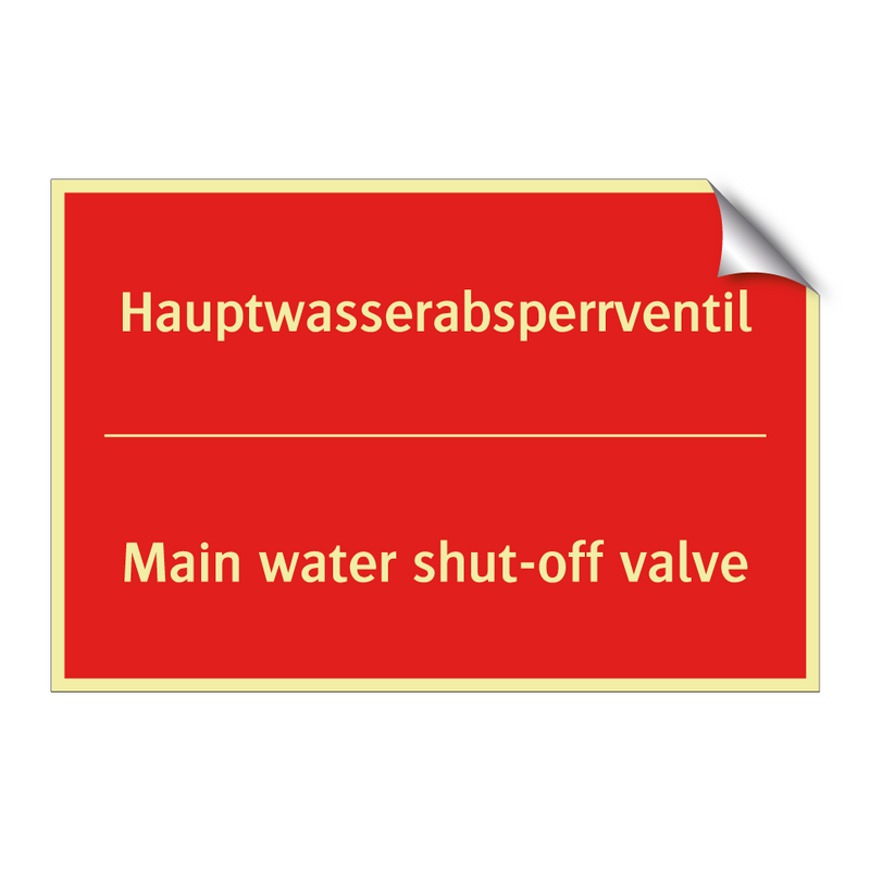 Hauptwasserabsperrventil - Main water shut-off valve