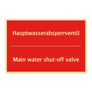 Hauptwasserabsperrventil - Main water shut-off valve