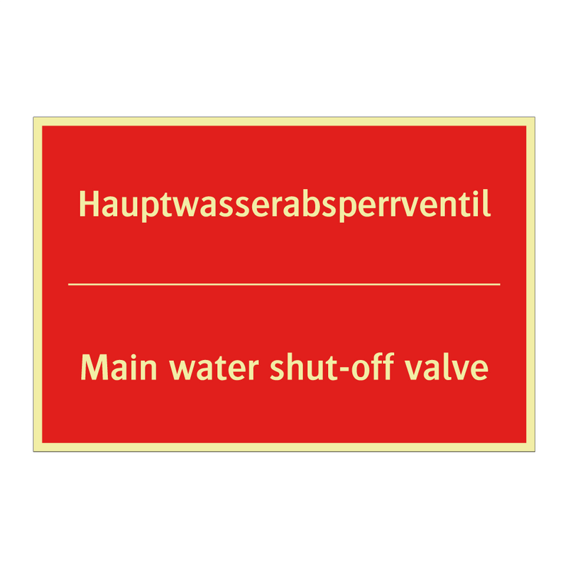 Hauptwasserabsperrventil - Main water shut-off valve
