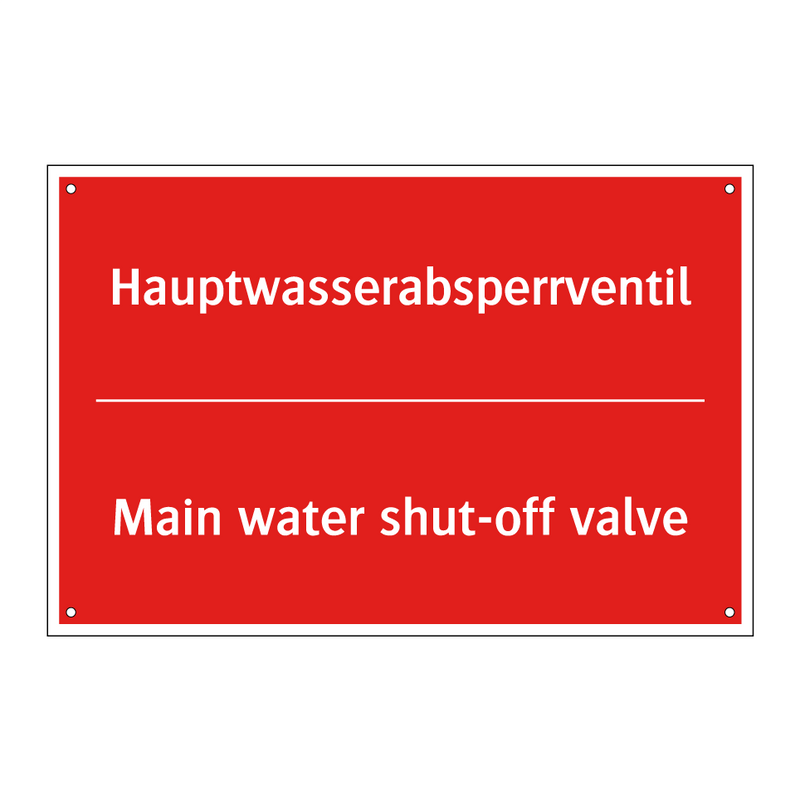 Hauptwasserabsperrventil - Main water shut-off valve