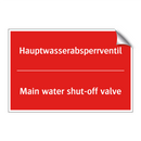 Hauptwasserabsperrventil - Main water shut-off valve