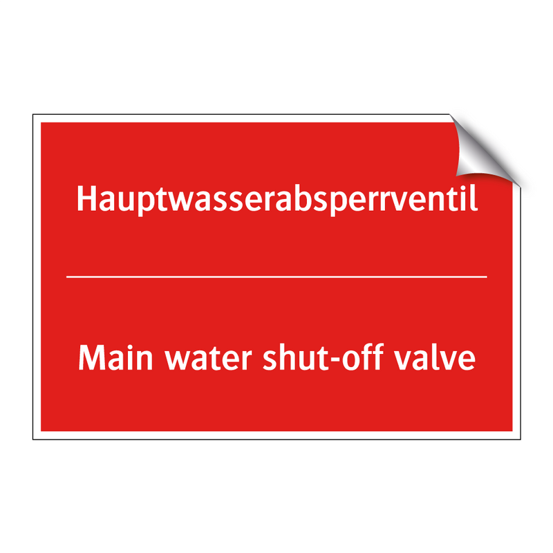 Hauptwasserabsperrventil - Main water shut-off valve