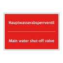 Hauptwasserabsperrventil - Main water shut-off valve