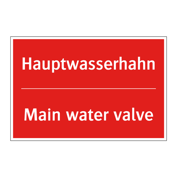 Hauptwasserhahn - Main water valve