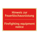Hinweis zur Feuerlöschausrüstung/.../ - Firefighting equipment notice