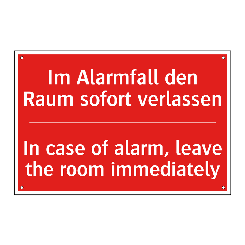 Im Alarmfall den Raum sofort verlassen/.../ - In case of alarm, leave the room /.../