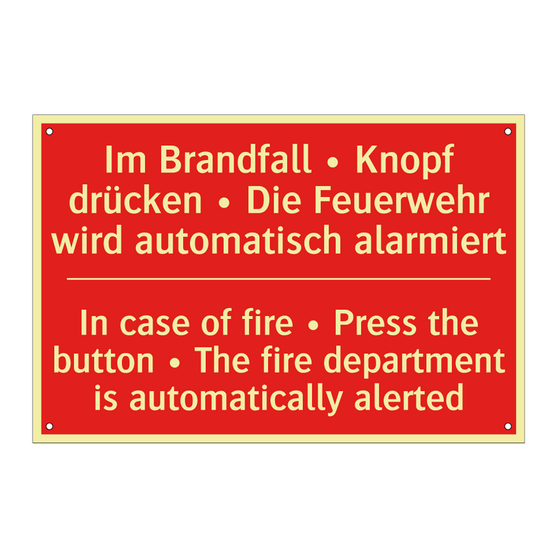Im Brandfall • Knopf drücken • /.../ - In case of fire • Press the button /.../
