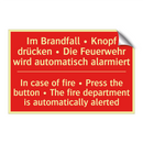 Im Brandfall • Knopf drücken • /.../ - In case of fire • Press the button /.../
