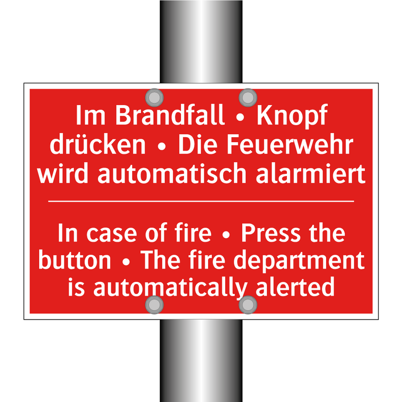 Im Brandfall • Knopf drücken • /.../ - In case of fire • Press the button /.../