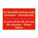 Im Brandfall Aufzug nicht benutzen /.../ - In case of fire do not use the /.../
