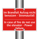 Im Brandfall Aufzug nicht benutzen /.../ - In case of fire do not use the /.../