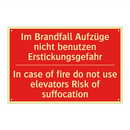 Im Brandfall Aufzüge nicht benutzen /.../ - In case of fire do not use elevators /.../