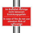 Im Brandfall Aufzüge nicht benutzen /.../ - In case of fire do not use elevators /.../