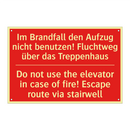 Im Brandfall den Aufzug nicht /.../ - Do not use the elevator in case /.../
