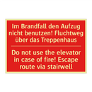 Im Brandfall den Aufzug nicht /.../ - Do not use the elevator in case /.../