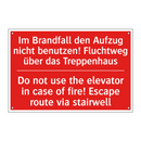 Im Brandfall den Aufzug nicht /.../ - Do not use the elevator in case /.../