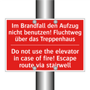 Im Brandfall den Aufzug nicht /.../ - Do not use the elevator in case /.../