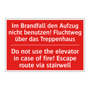 Im Brandfall den Aufzug nicht /.../ - Do not use the elevator in case /.../
