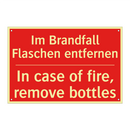 Im Brandfall Flaschen entfernen/.../ - In case of fire, remove bottles/.../