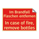 Im Brandfall Flaschen entfernen/.../ - In case of fire, remove bottles/.../