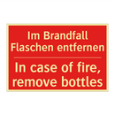 Im Brandfall Flaschen entfernen/.../ - In case of fire, remove bottles/.../