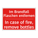 Im Brandfall Flaschen entfernen/.../ - In case of fire, remove bottles/.../