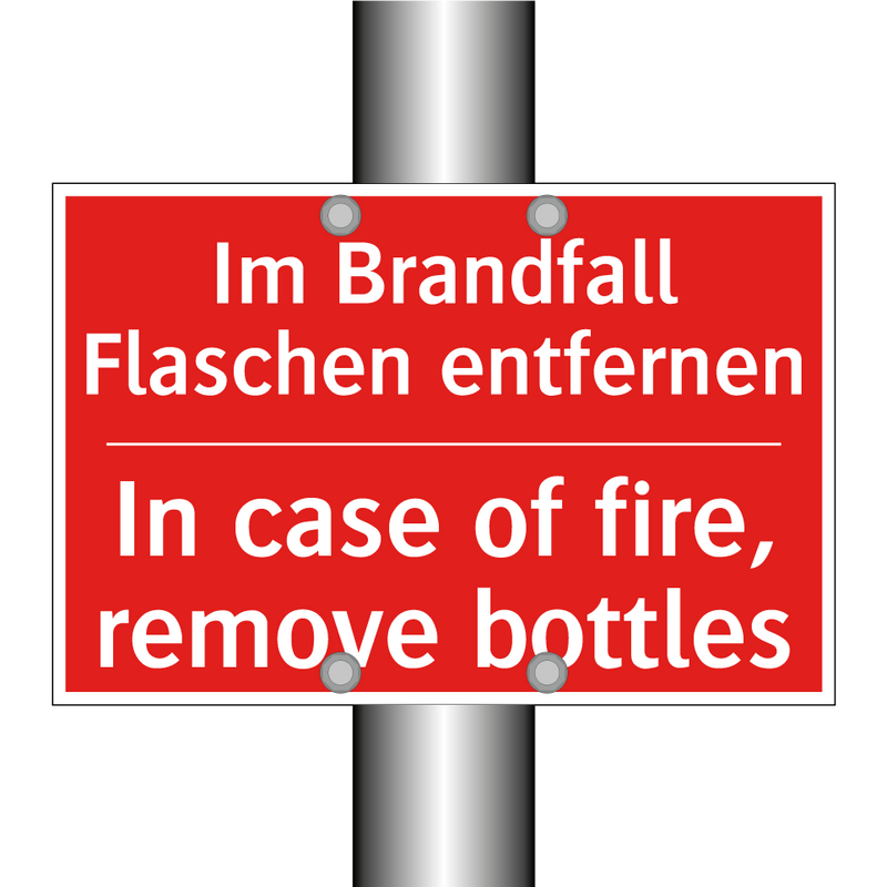 Im Brandfall Flaschen entfernen/.../ - In case of fire, remove bottles/.../