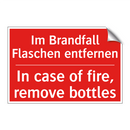 Im Brandfall Flaschen entfernen/.../ - In case of fire, remove bottles/.../