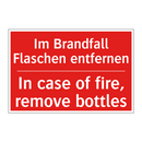 Im Brandfall Flaschen entfernen/.../ - In case of fire, remove bottles/.../