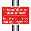 Im Brandfall keinen Aufzug benutzen/.../ - In case of fire do not use elevator/.../