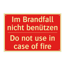 Im Brandfall nicht benützen - Do not use in case of fire