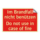 Im Brandfall nicht benützen - Do not use in case of fire