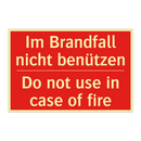 Im Brandfall nicht benützen - Do not use in case of fire