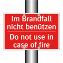 Im Brandfall nicht benützen - Do not use in case of fire