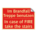 Im Brandfall Treppe benutzen - In case of FIRE take the stairs/.../