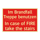 Im Brandfall Treppe benutzen - In case of FIRE take the stairs/.../