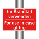 Im Brandfall verwenden - For use in case of fire
