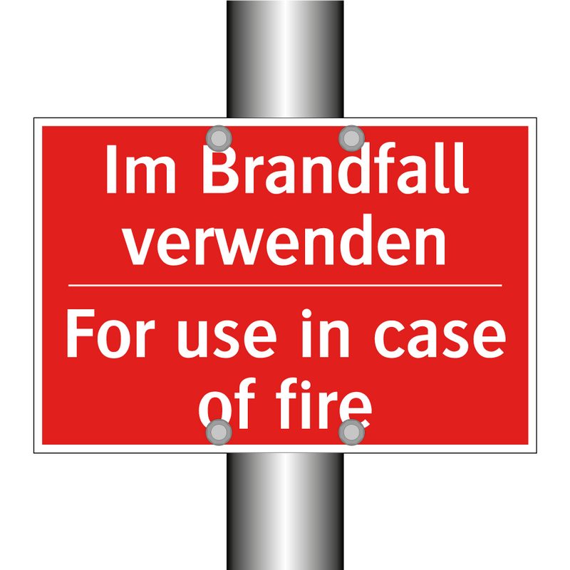 Im Brandfall verwenden - For use in case of fire