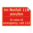 Im Notfall 112 anrufen - In case of emergency, call 112