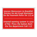 Internes Warnsystem Im Brandfall: /.../ - Internal warning system In case /.../