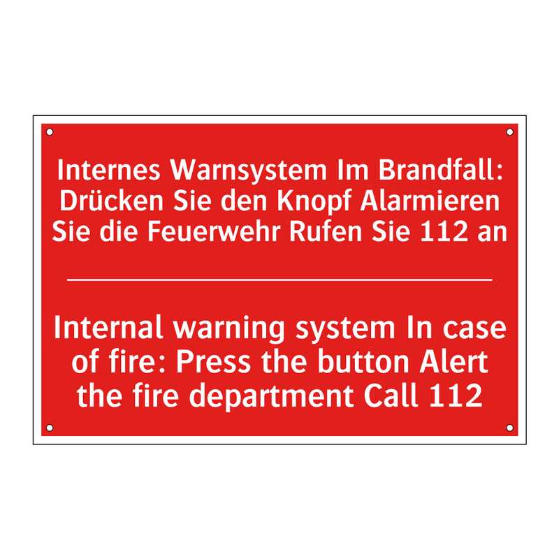 Internes Warnsystem Im Brandfall: /.../ - Internal warning system In case /.../