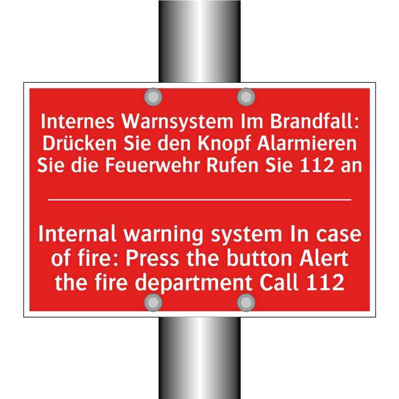 Internes Warnsystem Im Brandfall: /.../ - Internal warning system In case /.../