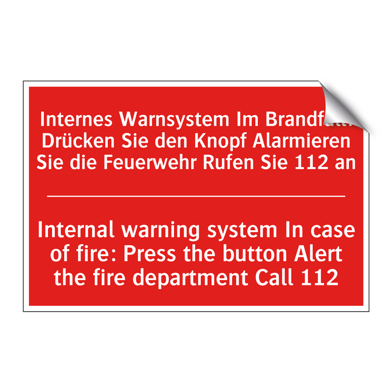 Internes Warnsystem Im Brandfall: /.../ - Internal warning system In case /.../