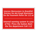 Internes Warnsystem Im Brandfall: /.../ - Internal warning system In case /.../
