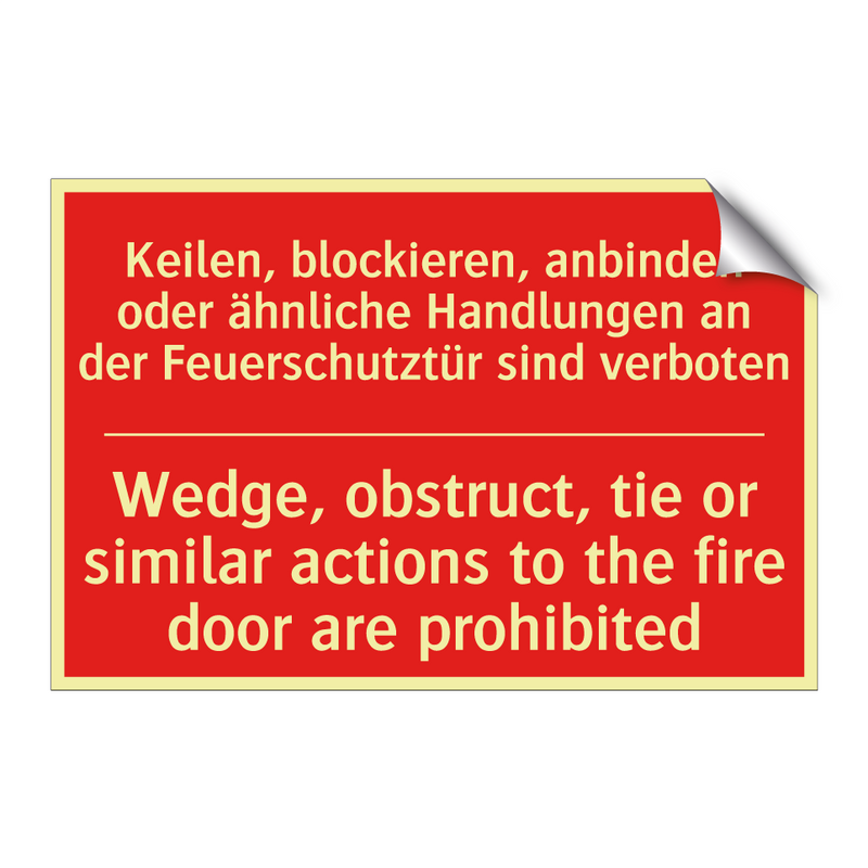 Keilen, blockieren, anbinden oder /.../ - Wedge, obstruct, tie or similar /.../