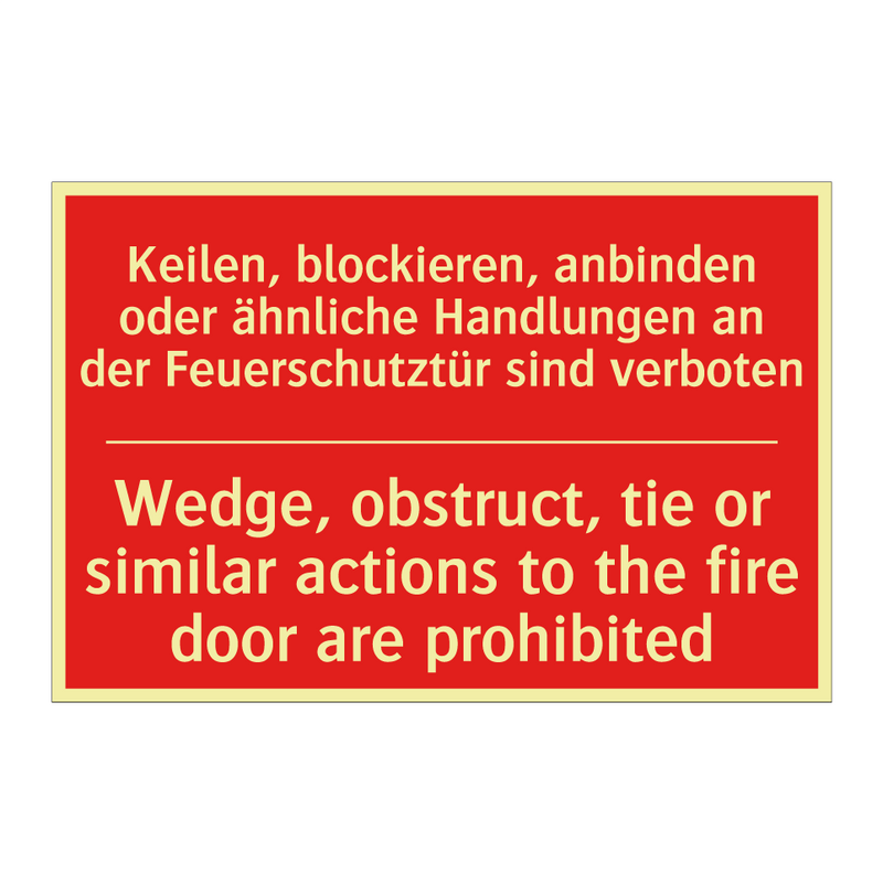 Keilen, blockieren, anbinden oder /.../ - Wedge, obstruct, tie or similar /.../