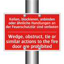 Keilen, blockieren, anbinden oder /.../ - Wedge, obstruct, tie or similar /.../