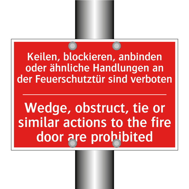 Keilen, blockieren, anbinden oder /.../ - Wedge, obstruct, tie or similar /.../