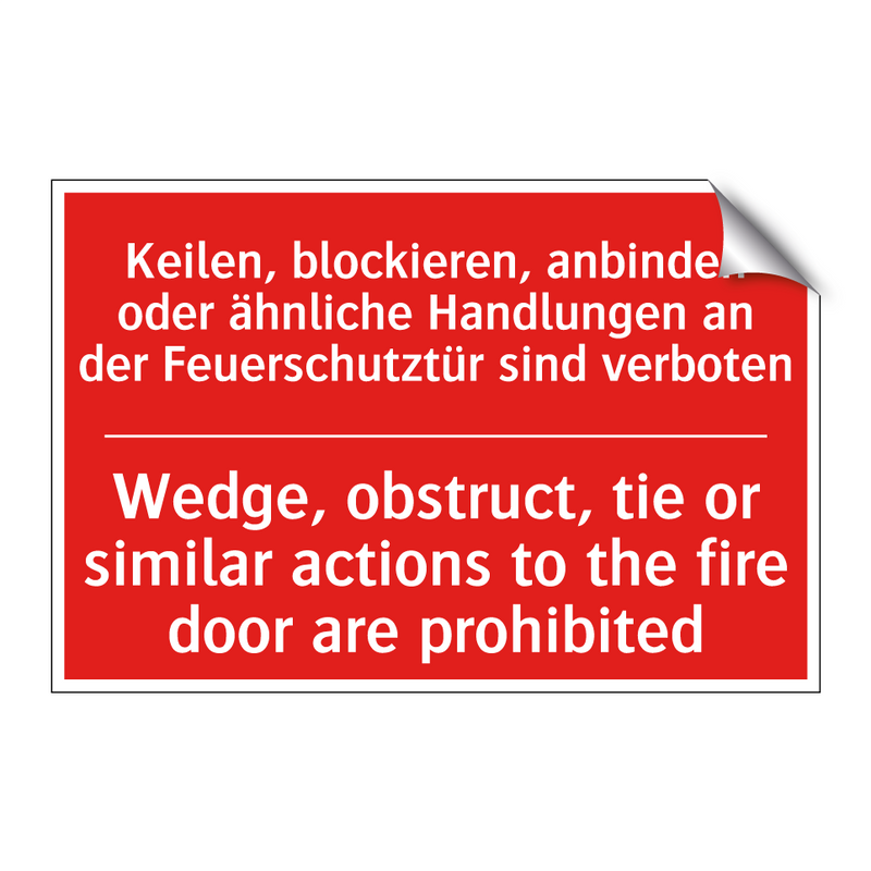Keilen, blockieren, anbinden oder /.../ - Wedge, obstruct, tie or similar /.../