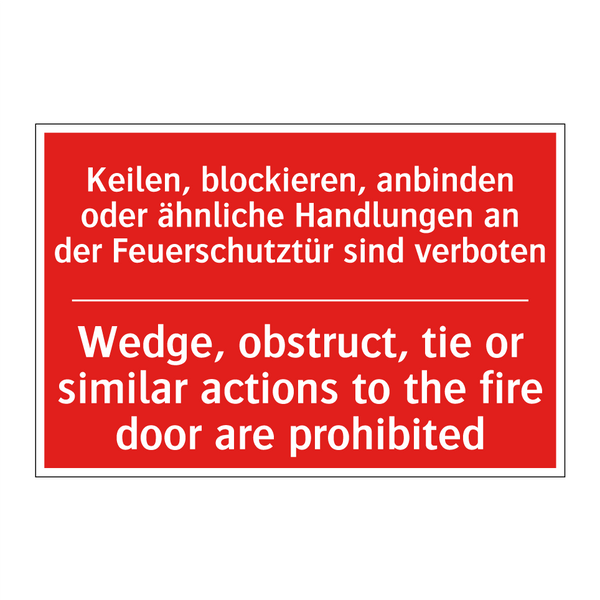 Keilen, blockieren, anbinden oder /.../ - Wedge, obstruct, tie or similar /.../